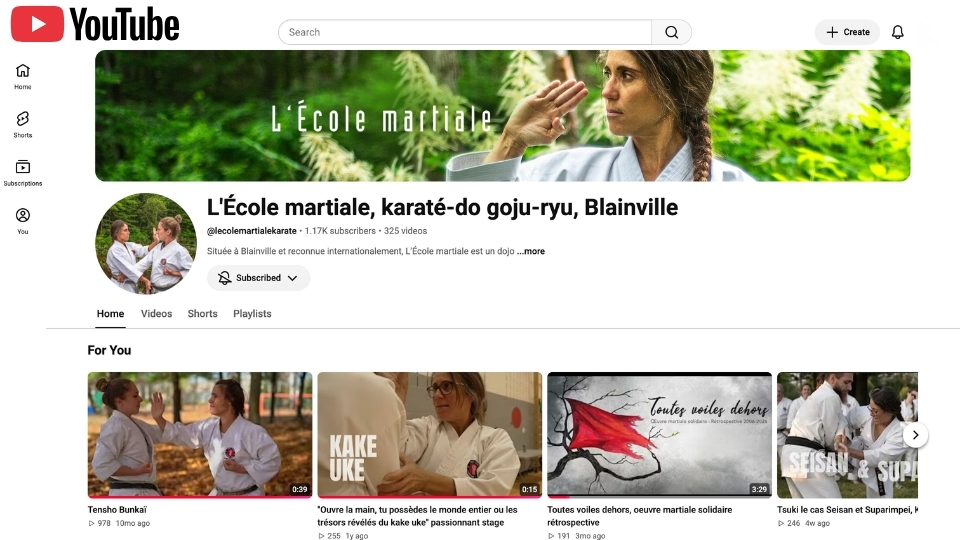 L'École martiale - Youtube L'École martiale - Youtube